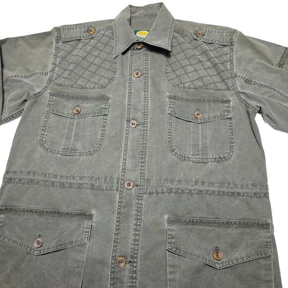 Vintage Cabelas Hunting Shooting Jacket Men Size Medium Military Green Pockets - Picture 3 of 7